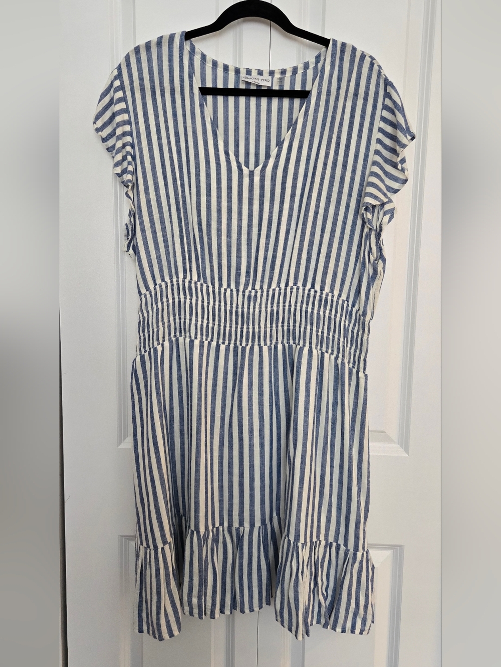 Point Zero Blue and White Vertical Stripe Dress